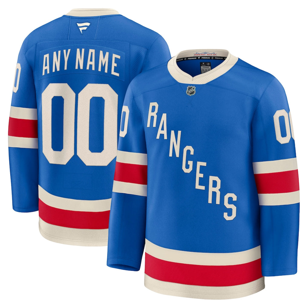 Custom New York Rangers Centennial Premium Jersey - Blue