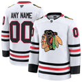 Custom Chicago Blackhawks Away Premium Jersey - White