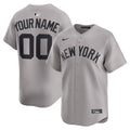 Custom New York Yankees Away Jersey - Gray
